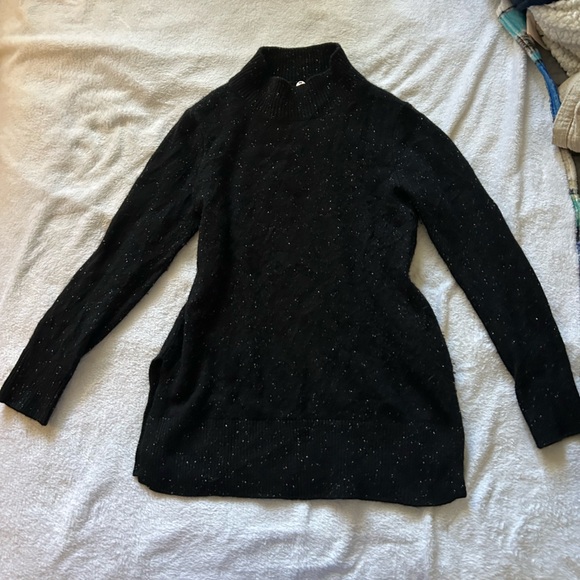 Margret O’Leary Cashmere Black Speckled Women's Cowl Neck Sweater M Quiet Luxury - Picture 1 of 16